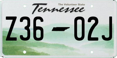 TN license plate Z3602J