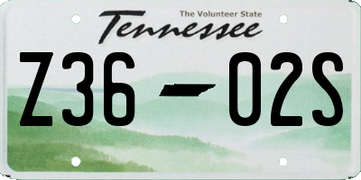 TN license plate Z3602S