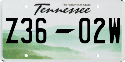 TN license plate Z3602W