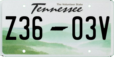 TN license plate Z3603V