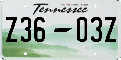TN license plate Z3603Z