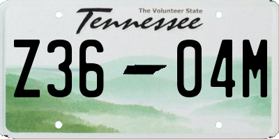 TN license plate Z3604M