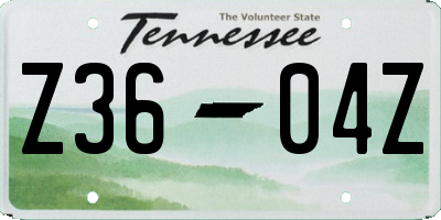 TN license plate Z3604Z