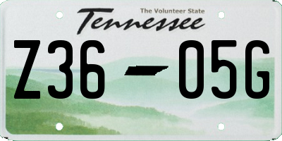 TN license plate Z3605G