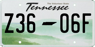 TN license plate Z3606F
