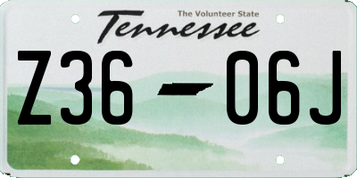 TN license plate Z3606J