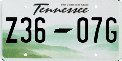 TN license plate Z3607G
