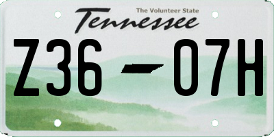 TN license plate Z3607H