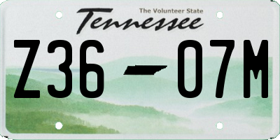TN license plate Z3607M