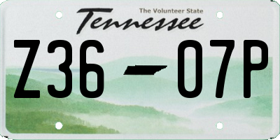 TN license plate Z3607P
