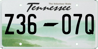 TN license plate Z3607Q