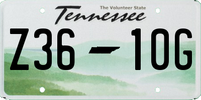 TN license plate Z3610G
