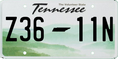 TN license plate Z3611N
