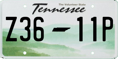 TN license plate Z3611P