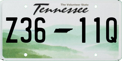 TN license plate Z3611Q
