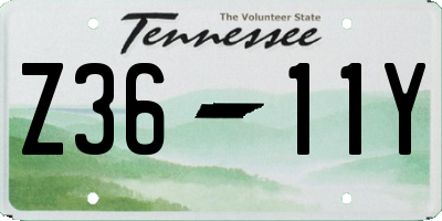 TN license plate Z3611Y