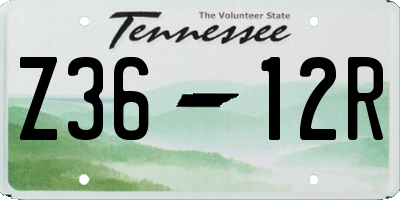 TN license plate Z3612R