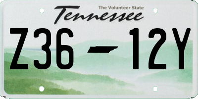 TN license plate Z3612Y