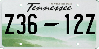 TN license plate Z3612Z