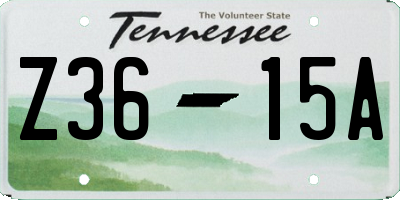 TN license plate Z3615A