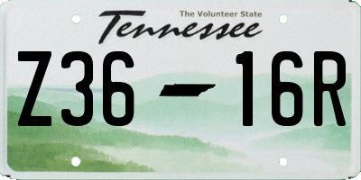 TN license plate Z3616R