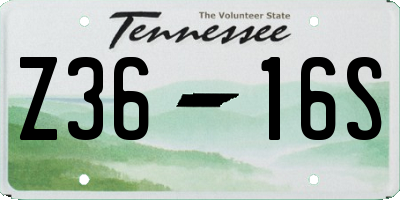 TN license plate Z3616S