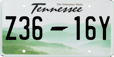 TN license plate Z3616Y