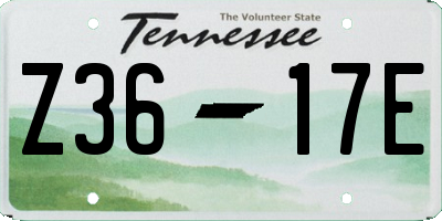 TN license plate Z3617E