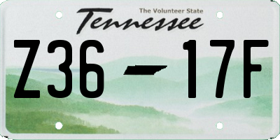 TN license plate Z3617F