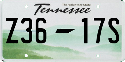 TN license plate Z3617S