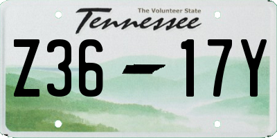 TN license plate Z3617Y