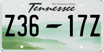 TN license plate Z3617Z