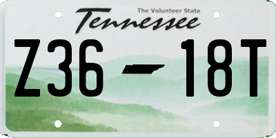 TN license plate Z3618T