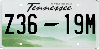 TN license plate Z3619M