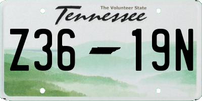 TN license plate Z3619N