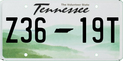 TN license plate Z3619T