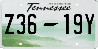 TN license plate Z3619Y