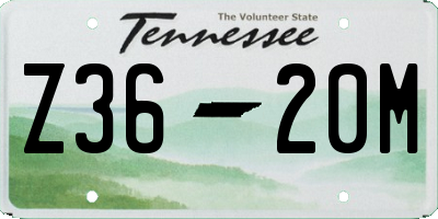 TN license plate Z3620M