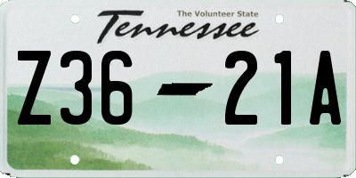 TN license plate Z3621A