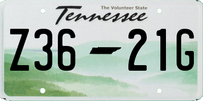 TN license plate Z3621G