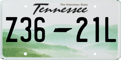 TN license plate Z3621L