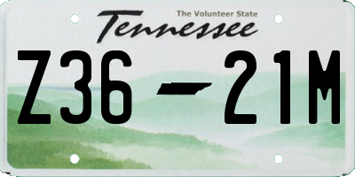 TN license plate Z3621M