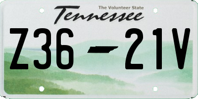TN license plate Z3621V