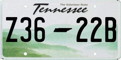 TN license plate Z3622B