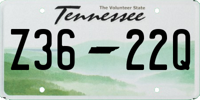 TN license plate Z3622Q