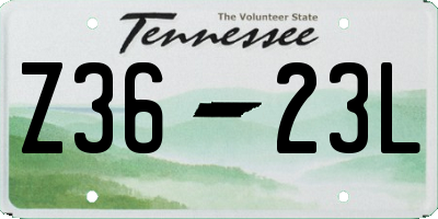 TN license plate Z3623L