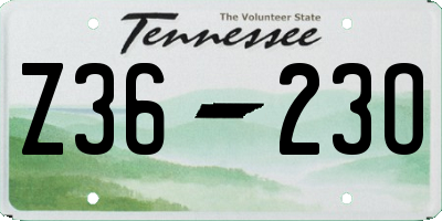 TN license plate Z3623O