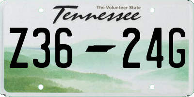 TN license plate Z3624G