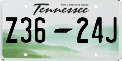 TN license plate Z3624J