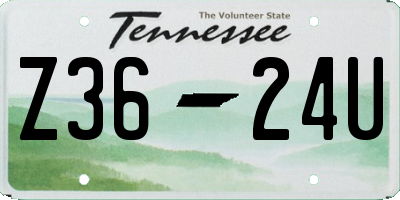 TN license plate Z3624U